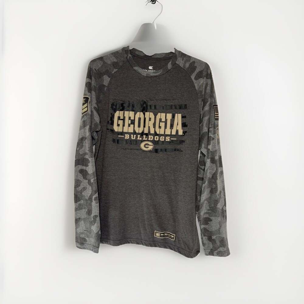 Georgia Bulldogs Colosseum OHT Military Camo Long Sleeve Shirt Mens Medium